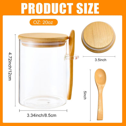 Overnight Oats Containers with Lids and Spoons, 2Pack Glass Jars with Bamboo Lids, Leak-Proof Overnight Oats Jars for Cereal, Yogurt, Chia Pudding5