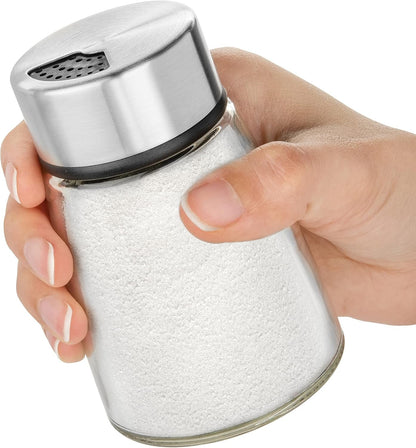 Salt Shaker or Pepper Shaker with Adjustable Pour Holes - Stainless Steel Spice Dispenser - Perfect for Pink Himalayan, Table Salt, Black and White Pepper1