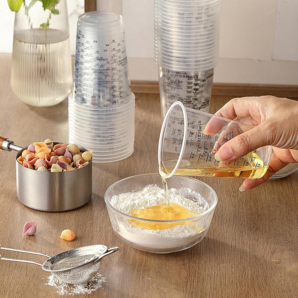 50PCS Resin Epoxy Mixing Cups,  8Oz Clear Plastic Paint Measuring Cups with 50Pcs Wooden Stirring Sticks for Epoxy Resins, Mixing Paint, Pigments, Resins5