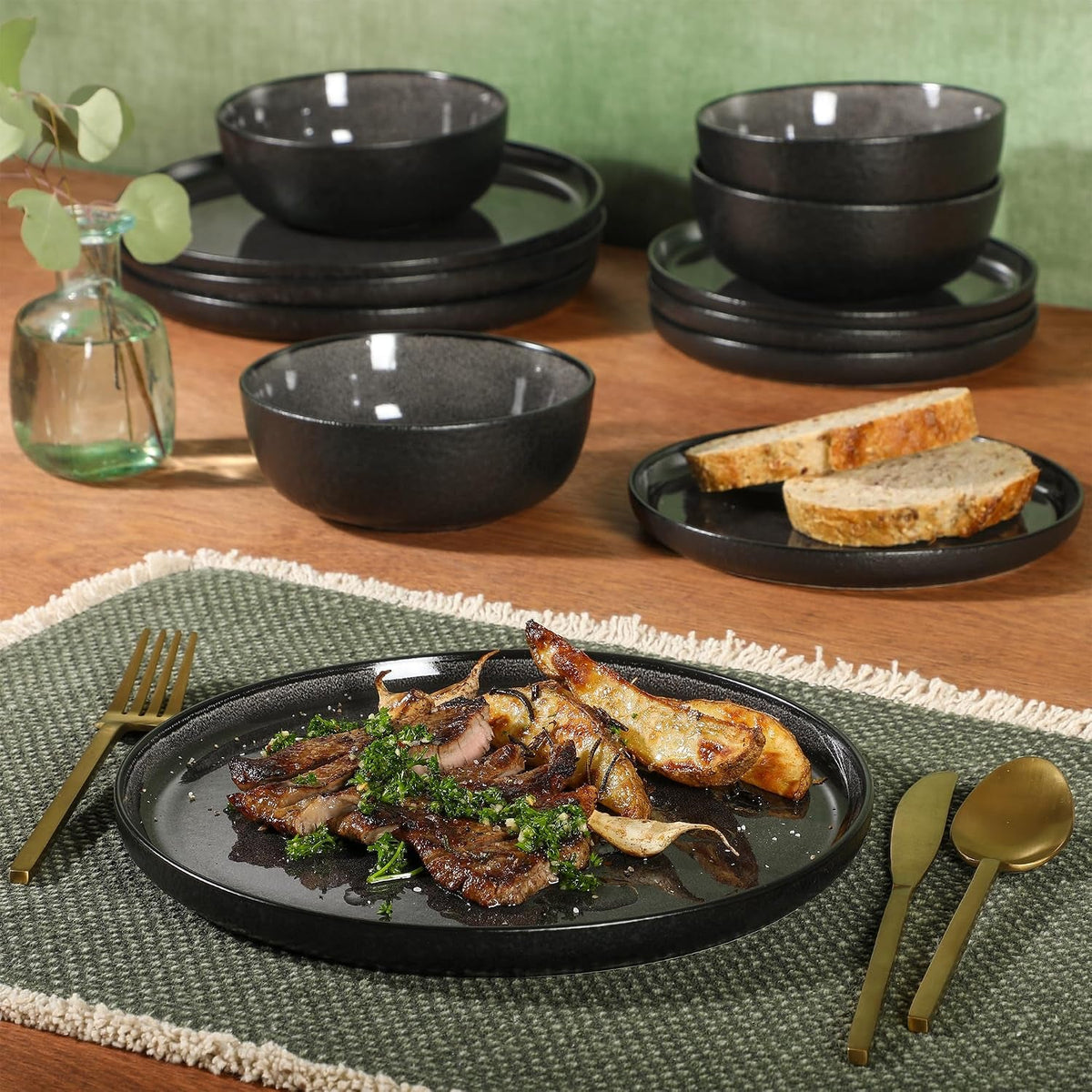 tahoe-sunset-12-piece-stoneware-reactive-glaze-service-for-4-ceramic-plates-and-bowls-dinnerware-set-black