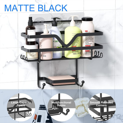 Adhesive Shower Caddy No Drilling Bathroom Organizers, 3 Pack5