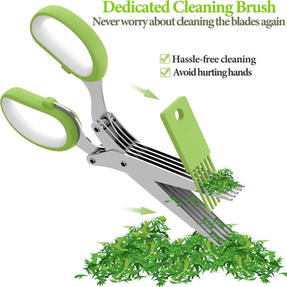 2026 Upgraded Herb Scissors, Effortless Herb Shears Cutter Tool with Sharp Stainless Steel Blades for Fresh Herbs, Must-Have Kitchen & Cooking Gadget, Green7