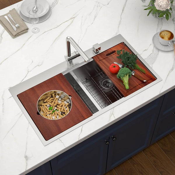 42 Inch 42X22 Drop in Sink Double BOWL 50/50 Kitchen Sink2
