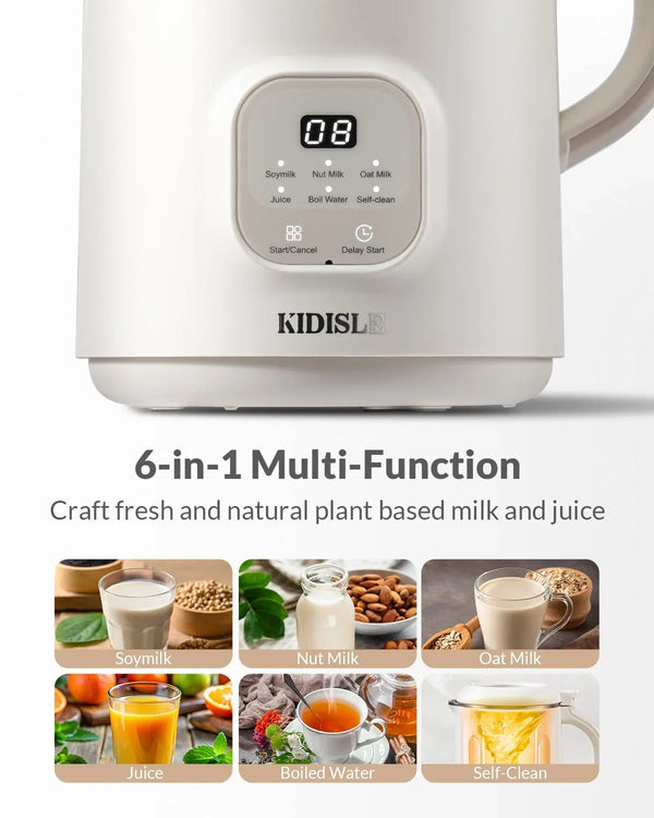 Automatic Nut Milk Maker, 20Oz Homemade Almond, Oat, Coconut, Soy, Plant Based Milks and Non-Dairy Beverages with Delay Start/Keep Warm/Self-Cleaning/Boil Water, White | Homemade Soy & Coconut Milk, Self-Clean Saves Cleanup, 304 Stainless, No Plastic Taste, Delay Start & Keep Warm, Morning Prep2