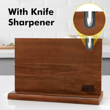 3-Piece Kitchen Knife Set: Heavy Duty Butcher, Bone Chopper, Meat Cleaver & Viking Knife with Double-Sided Magnetic Knife Holder Rack for Kitchen Counter8