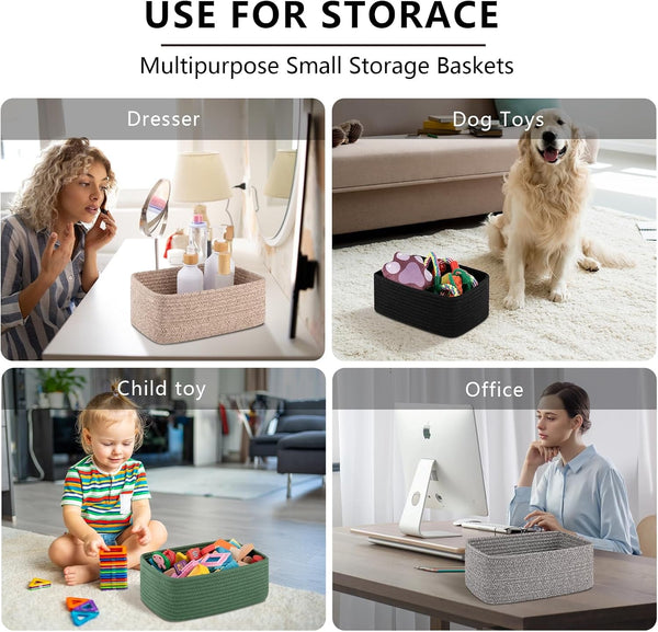 6 Pack Small Storage Baskets for Shelves, Basket for Organizing7