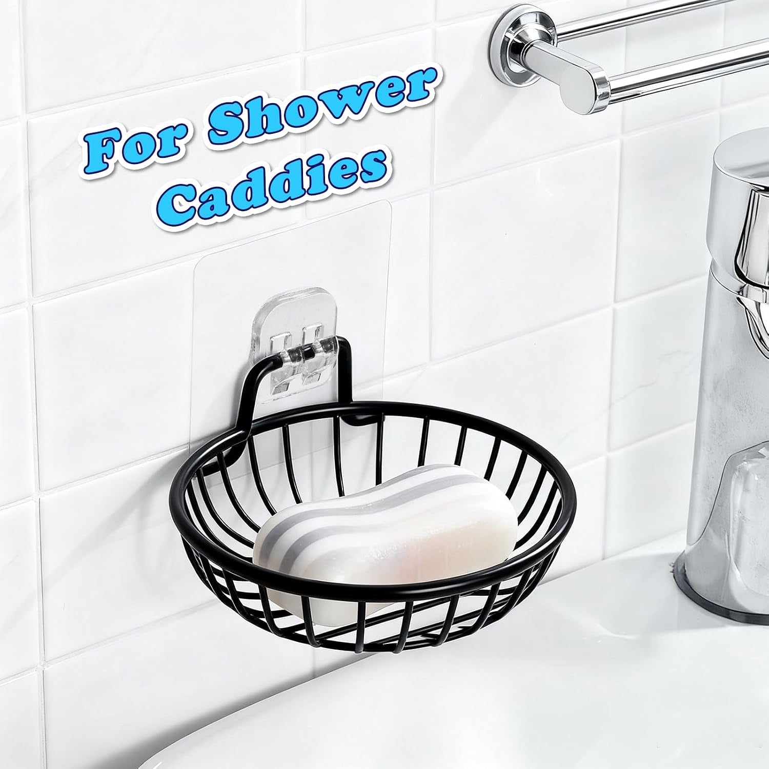 6-pack-shower-caddy-adhesive-replacement-extra-thick-bath-toy-storage-replacements-waterproof-adhesive-hooks-strips-for-kitchen-racks-bathroom-storage-shower-basket-soap-holder