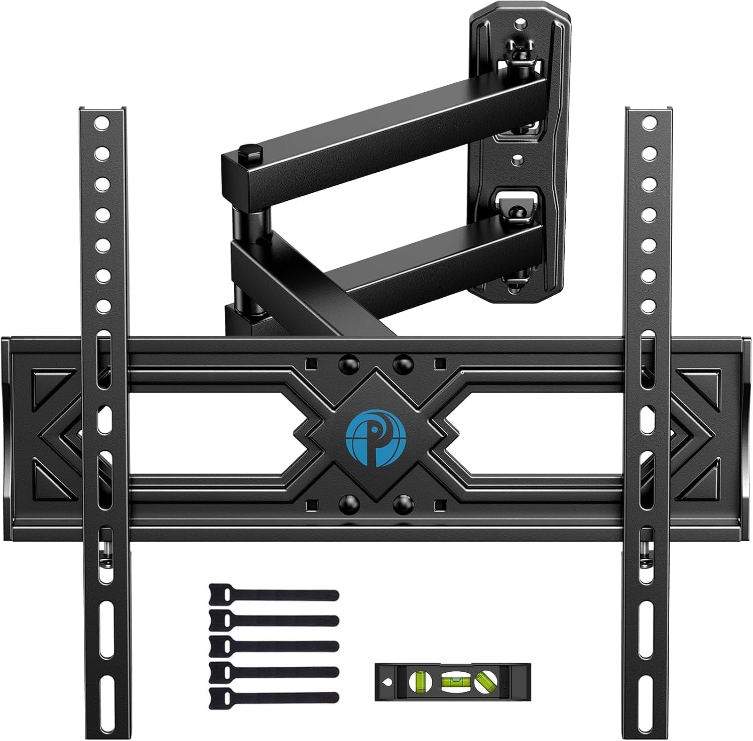 full-motion-tv-wall-mount-for-26-65-inch-flat-curved-tvs-heavy-duty-single-articulating-arms-corner-tv-mount-up-to-vesa-400x400mm-and-77lbs-support-swivel-tilt-level-adjustment