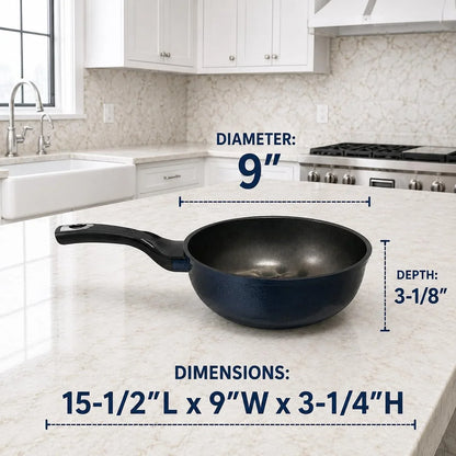 9'' (22Cm) 3D Diamond Coating Nonstick Wok Cookware | Made in Korea, Cool Touch Handle, Textured Nonstick, Easy Food Release, Stir Fry, Everyday Cooking5