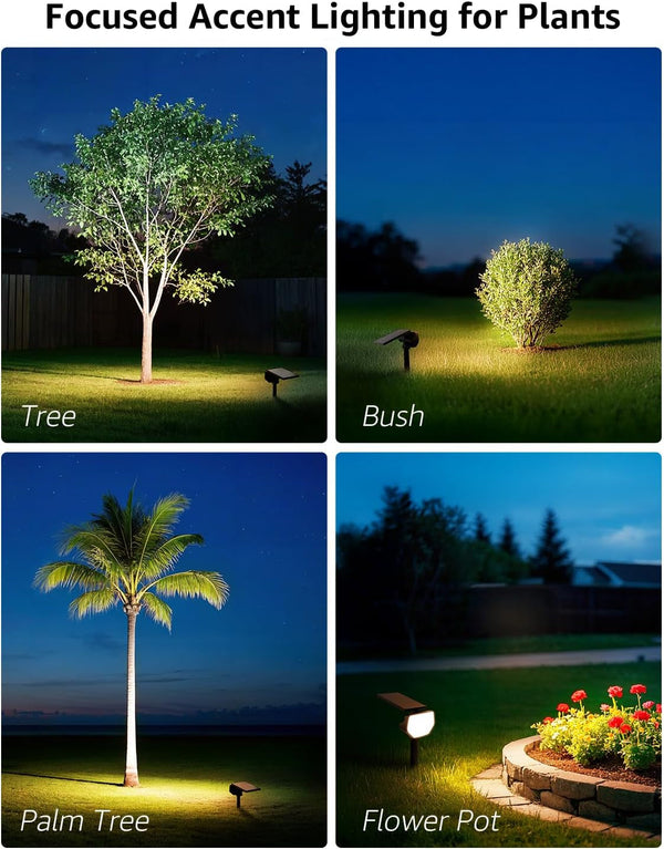 Solar Decorative Spot Lights 2 Pack, Cool White Accent Landscape Lighting3