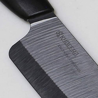 Black 3-PC Ceramic Knife Set: Santoku, Utility & Paring Knife | Made in Japan Non-Reactive Zirconia Blades, Lightweight Design Reduces Hand Fatigue, Will Not Cause Food Oxidation3