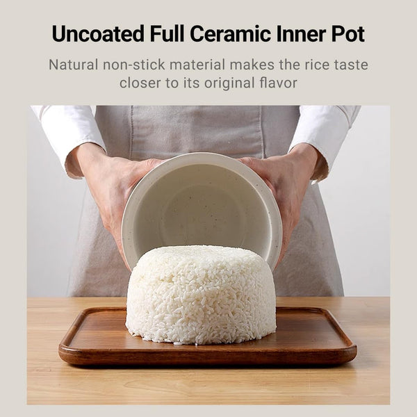 Ceramic Rice Cooker FD20S-W, 4 Cups Uncooked Rice Cookers with Pure Ceramic Inner Pot, 24H Dealy Start, 2L, White2