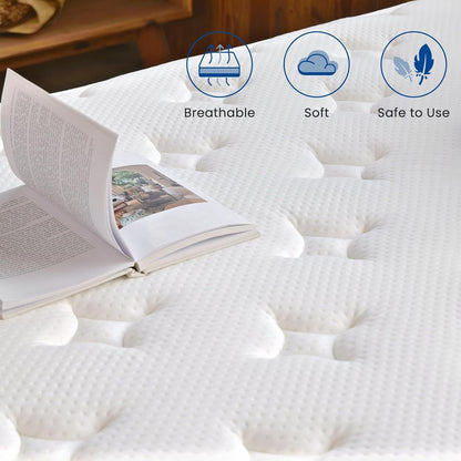 12 Inch King Size Mattress,Hybrid Mattress in a Box5