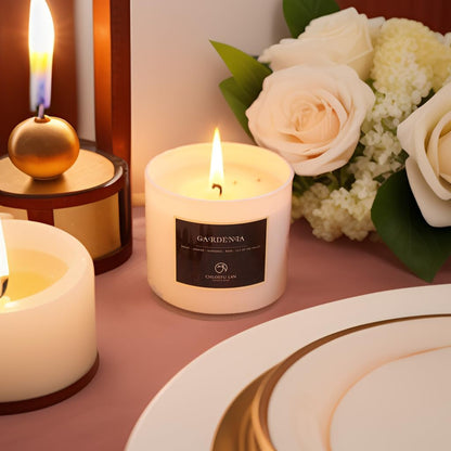 Premium Gardenia Scented Candle for Men & Women, Highly Scented, 7.1Oz|45 Hour Long Lasting, All Natural Soy Candles, Home Decor, White Glass Jar Candle with Gift Box2