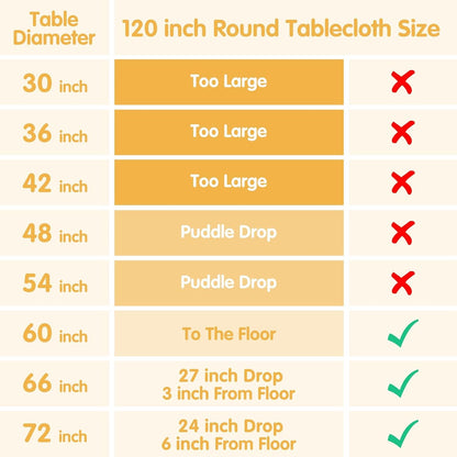 6 Pack Black round Tablecloths 120 Inch for 60" Tables6