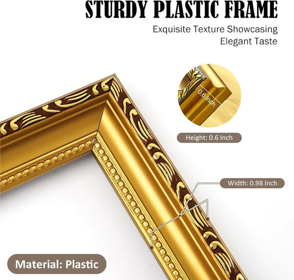 8×10 Picture Frame Gold - Picture Frames for Wall Hanging and Tabletop Display, Ornate Photo Frame for Poster,Vintage Frames,With Acrylic4