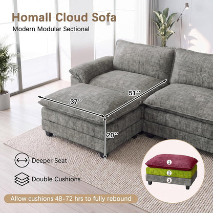 118.9" L Shaped Cloud Couch, Modular Sectional Sofa for Living Room7