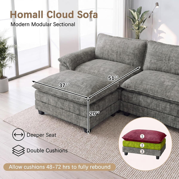 118.9" L Shaped Cloud Couch, Modular Sectional Sofa for Living Room7