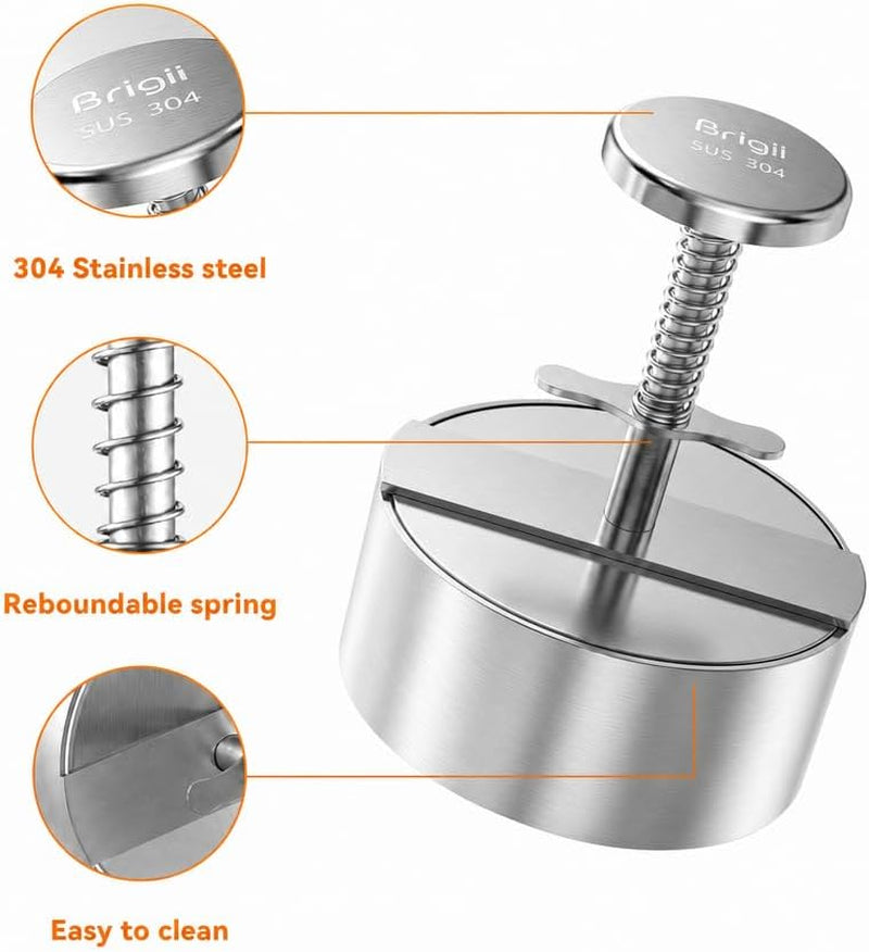 burger-press-4-5-304-stainless-steel-hamburger-press-patty-make-spring-back-design-thickness-guide-100g-400g-easy-release-no-coating-no-rust-dishwasher-safe-for-ground-beef-patties