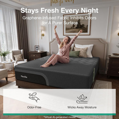Airyflow Graphene 12 Inch King Size Mattress, Cooling Memory Foam7