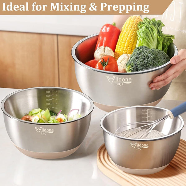 Mixing Bowls with Airtight Lids, Stainless Steel Nesting Bowls Set5