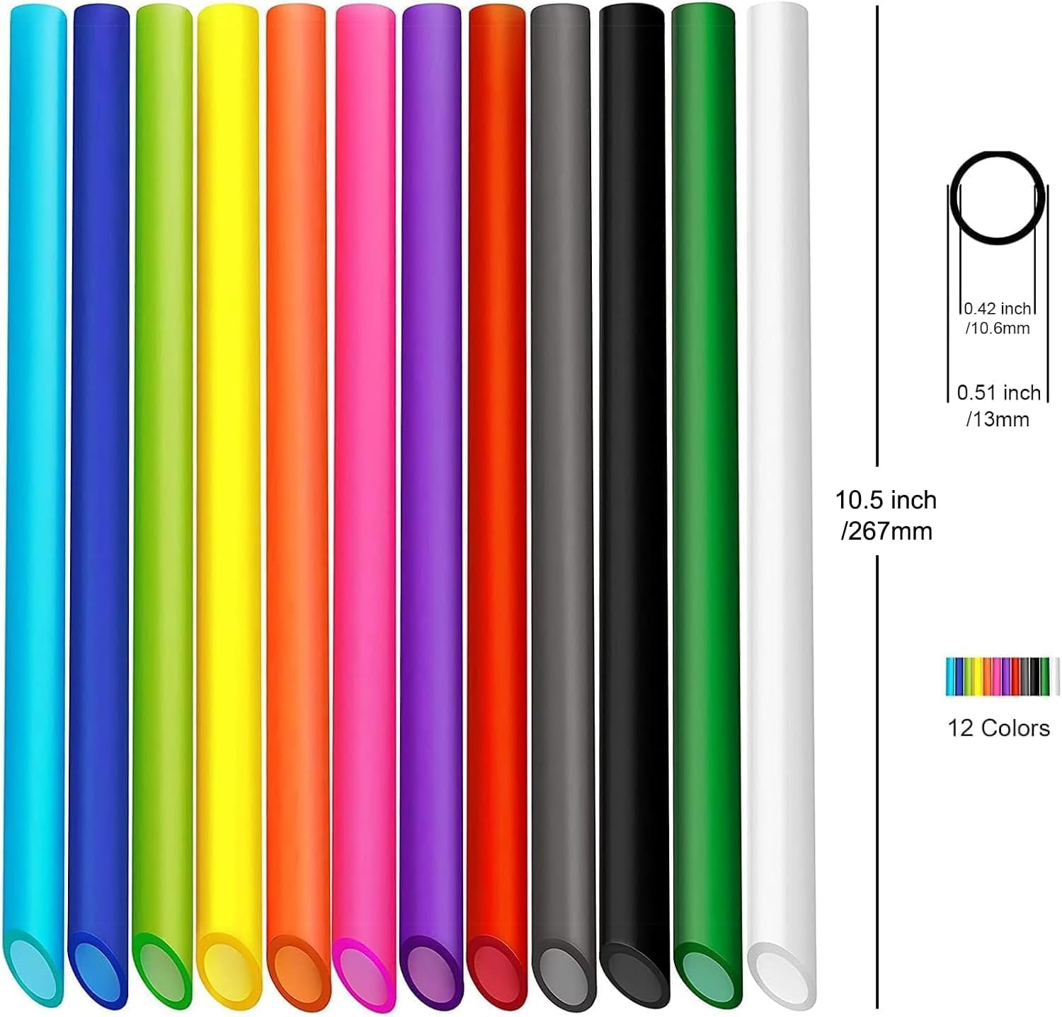 12-pcs-reusable-boba-straws-10-5-inch-smoothie-straws-with-2-brushes-12-colors-0-51-inch-wide-plastic-straws-with-angled-tips-for-bubble-tea-milkshaks-tapioca-pearls-thick-drinks-bpa-free