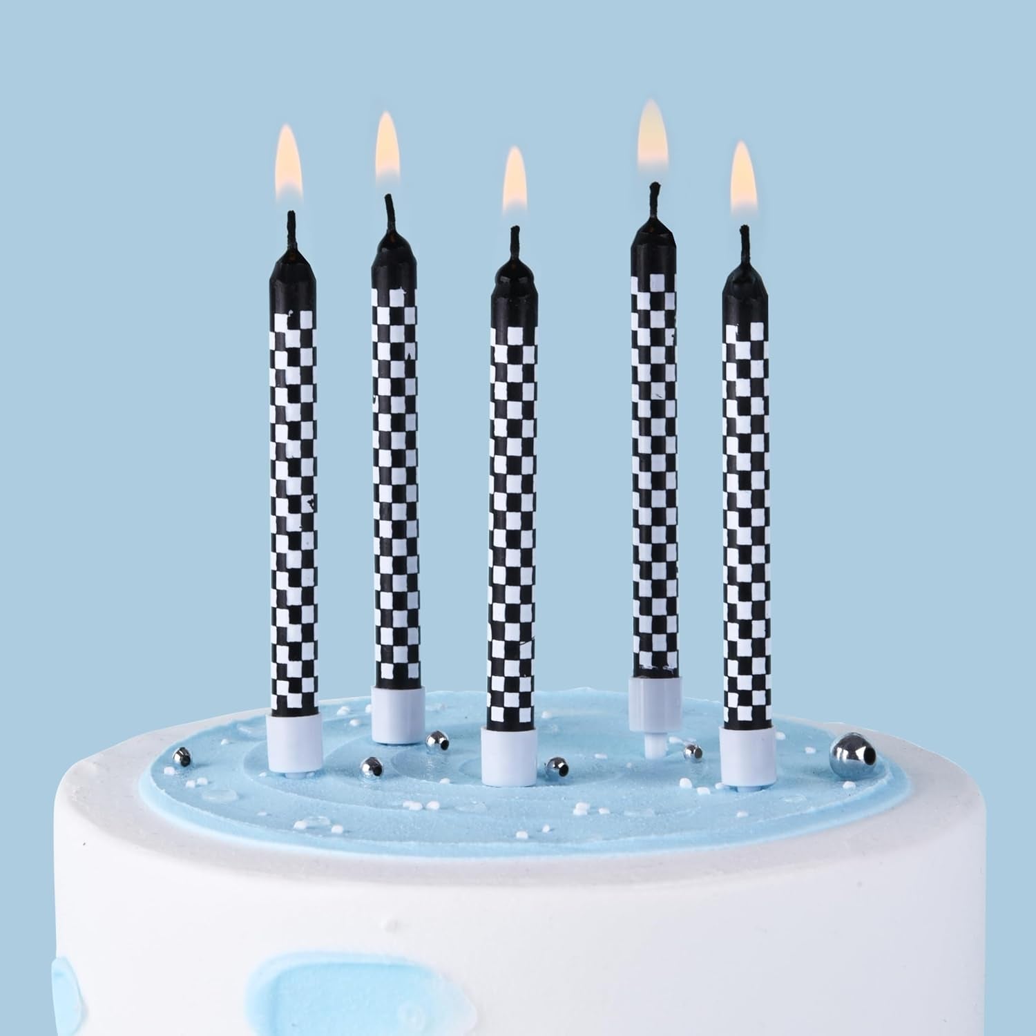 36-pcs-racing-cars-themed-birthday-candles-black-and-white-checkered-flag-candles-kids-party-decoration