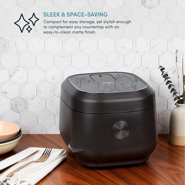 Housewares Professional 12-Cups (Cooked) / 3Qt. 360° Induction Rice Cooker & Multicooker (ARC-7606B), Black, 12 Cup5