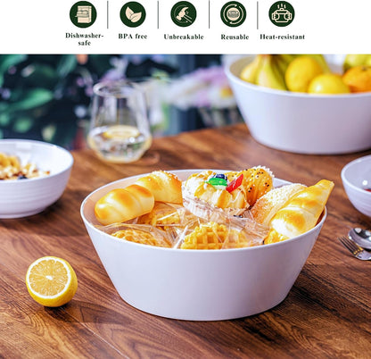 11.5-Inch Melamine Mixing Bowls (Set of 2) - Unbreakable and Reusable Large Serving Bowls, Stackable and Dishwasher-Safe - Versatile for All Meals4