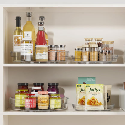 3 Pack Lazy Susan Organizer Turntable for Cabinet, 9.25'' 10.6'' 12'' | Pantry Organizers and Storage, Rotating Condiment Organizer Spice Organization, for Kitchen, Table Top, Fridge, Countertop3