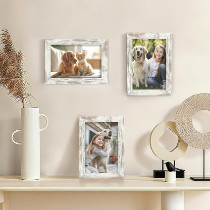 4X6 Picture Frames Set of 2, Distressed White5