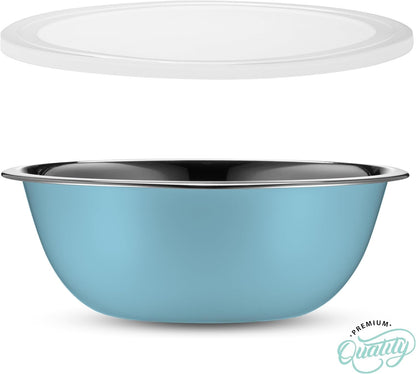 10-Piece Stainless Steel Mixing Bowl Set with Lids for Food Prep & Storage7