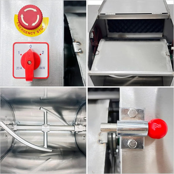 110V Commercial Dough Mixer Machine 25 KG Kneading Capacity Electric Food Mixer Flour Mixer 2200W/2.95HP for Dough Mixing Kneading7
