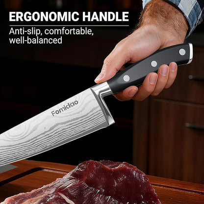 2PCS Chef Knife Set, Razor Sharp Japanese Kitchen Knife Set, High Carbon Steel Damascus Pattern Chef'S Knives, Cooking Knife with Full Tang Handle Design for Home Kitchen8