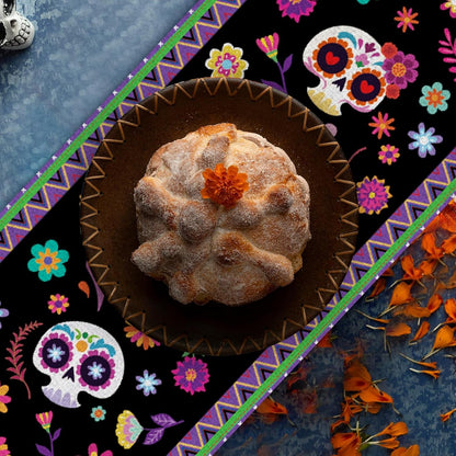 Day of the Dead Table Runner 72 X 13 Inch Decorations, Dia De Los Muertos Sugar Skull Mexican Fiesta Carnival Table Cover Decor, Rustic Linen Altar Themed Party Supplies for Home Kitchen Dining Mantel7
