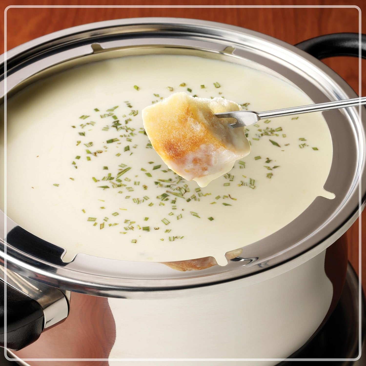 fps200-6-cup-stainless-steel-electric-fondue-pot-with-temperature-control-6-color-coded-forks-and-removable-pot-perfect-for-chocolate-caramel-cheese-sauces-and-more