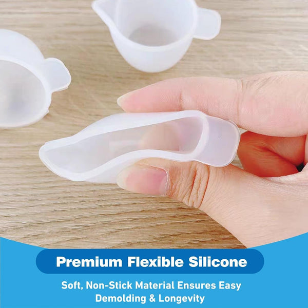 5Pcs Resin Mixing Cups Silicone Mini Measuring Bowl Set Pouring Tools and Accessories for DIY Epoxy Craft Small Silicone Cup Dispenser with Spoon and Glue Stick for Resin Art Supplies4