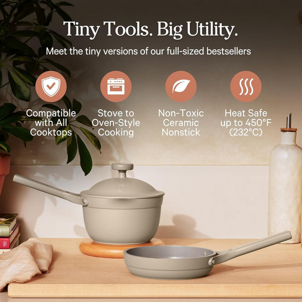 Our Place Tiny Cookware Duo, 3-Piece Compact Ceramic Nonstick Cookware Set2