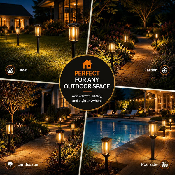 Solar Pathway Lights Outdoor 8 Pack, Bright Solar Garden Lights7