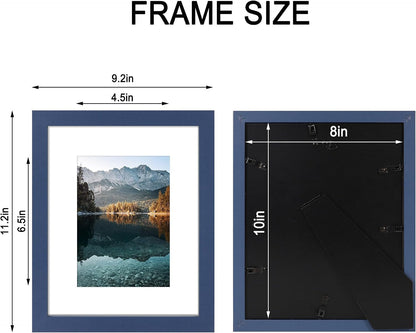 8X10 Picture Frame Set of 4 with Real Glass, Wall & Tabletop Display7
