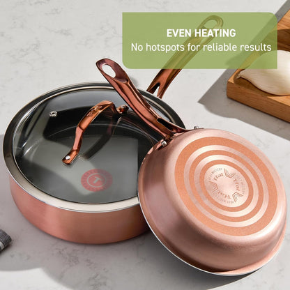 Preserve Ceramic, Non Stick Cookware Set 13-Piece, Oven & Broiler Safe up to 350°F, Includes Stockpot, Saucepans, Frying Pans, Protectors, Pots and Pans, Rose Gold7