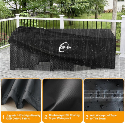 Patio Furniture Covers Waterproof Winter, Heavy-Duty Outdoor Furniture Set Covers for Table Chairs, Anti-Uv, No Tears or Fading (110" L X 84" W X 28" H)3