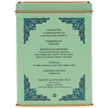 HT Peppermint Herbal Tea, 20 Sachets in Tin | Pure Peppermint Herbal Tea with a Cool, Refreshing Flavor and Aroma. Naturally Caffeine Free.4