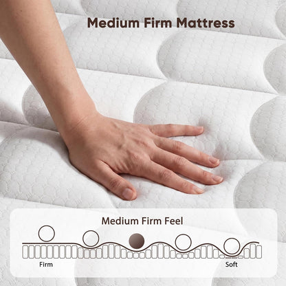 Mattress Queen Size, 12 Inch Hybrid Queen Mattress in a Box, Medium Firm | Queen Size Mattress with Cooling Gel Memory Foam & Pocket Springs, Pressure Relief, Motion Isolation, Edge Support,Pillow Top4