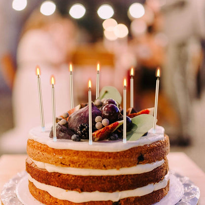 24-Count Birthday Candles - Long Thin Cake Candles Slow Burning Candles for Birthday, Wedding, Lucky Party Decoration (Champagne Gold)5