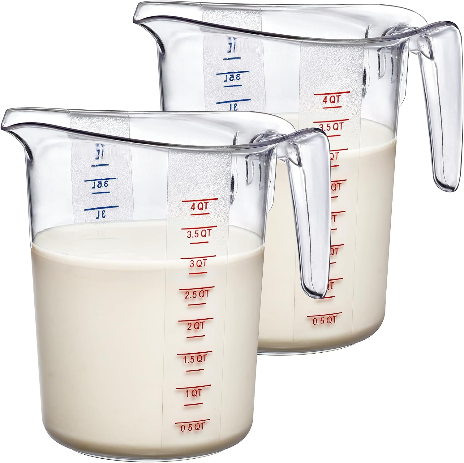 melissa-128-ounce-plastic-measuring-pitcher-2-pack-16-cup-4-quart-food-grade-measuring-jug-unbreakable-stackable-dishwasher-safe-great-for-oil-vinegar-flour-and-more