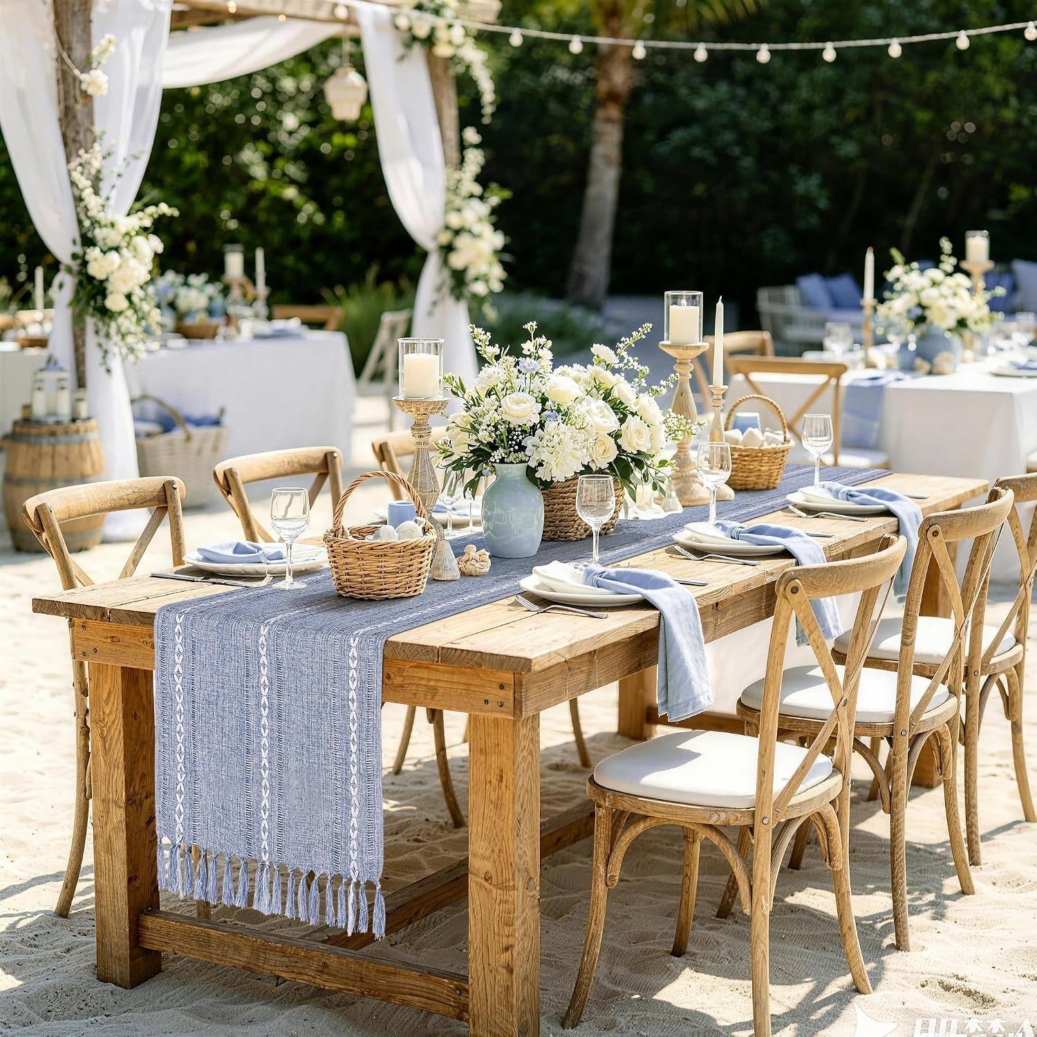dusty-blue-table-runner-15-x-72-inches-spring-summer-cotton-linen-farmhouse-dresser-runner-cover-top-rustic-blue-and-white-coastal-table-decor-for-dining-room-kitchen-wedding-party-home-decor