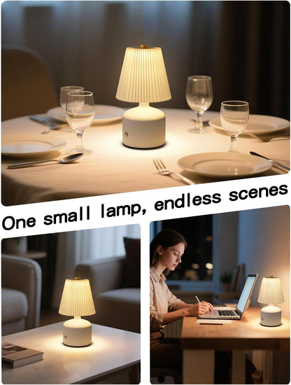 Small Table Lamp, Rechargeable Lamp with 3 Color Stepless Dimming7