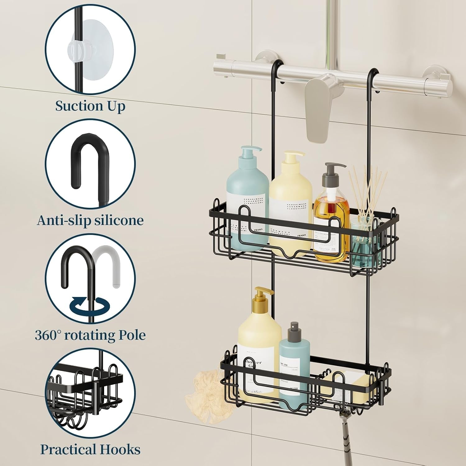 over-the-door-shower-caddy-2-tier-hanging-shower-organizer-with-soap-holder-rustproof-bathroom-storage-and-organizer-rack-for-shampoo-towels-and-toiletries-black