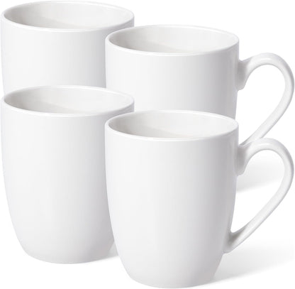 Large Ceramic Coffee Mugs Set of 4 16Oz(475Ml) Tea Cups Idea Gifts White | Microwave & Dishwasher Safe Sturdy Resistance to Staining Comfortable Handle Cups for Latte Hot Tea Cappuccino Mocha Cocoa1